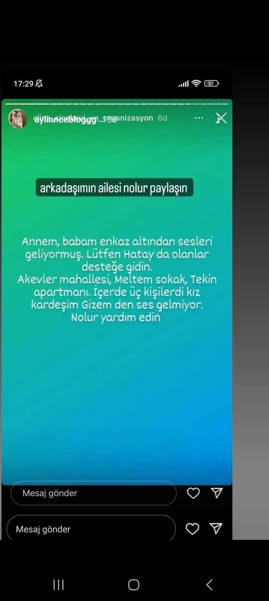 dogancikardelen's tweet photo. Bu adreslerde arkadaşımın tanıdıkları, arkadaşları,akrabaları var lütfen yardım edelim.
@DepremDairesi 
@AFADBaskanlik 
#deprem 
#hataydeprem 
@HatayBSB https://t.co/GcdFuydphU