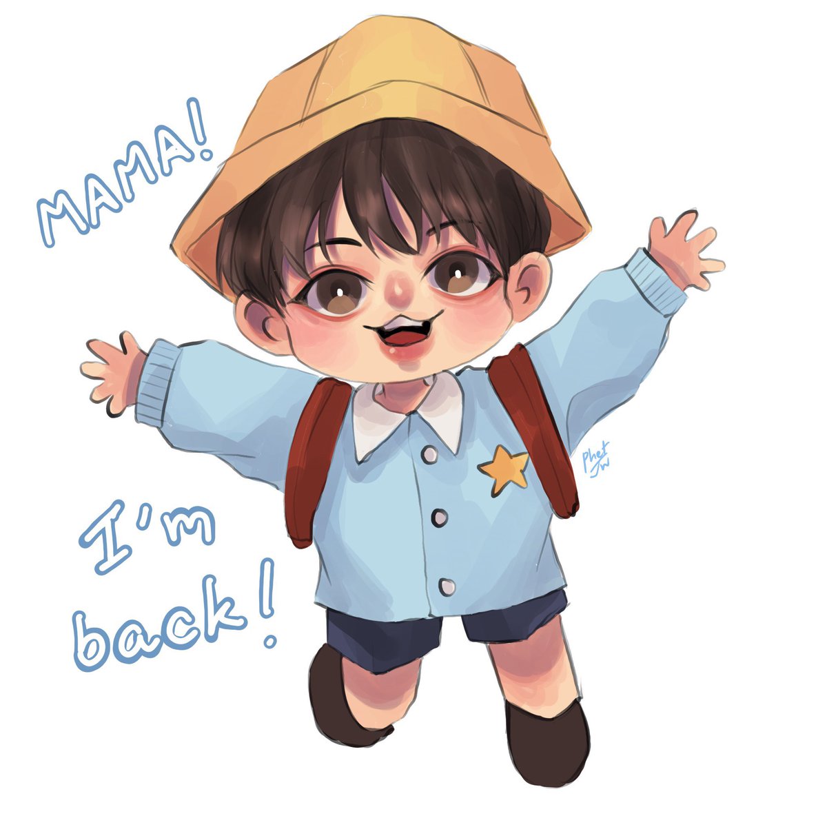 「น้อนแบ้กออกจากกรมแล้ว อย่างน้อยก็วาดจิบิ」|MarB ˚☁️૮(ˊ ᵔ ˋ)ა cms open!のイラスト