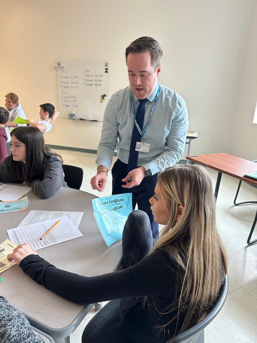 GNMSgifted's tweet photo. Roaring 20's stock market simulation with Mr. Fetterman's 7th grade Social Studies class. As margin buyers of stock, students experience the highs of stock market success and the eventual lows of the stock market crash as we build empathy and understanding. @greatneckms @VBGifted https://t.co/LmgGmtxqbP