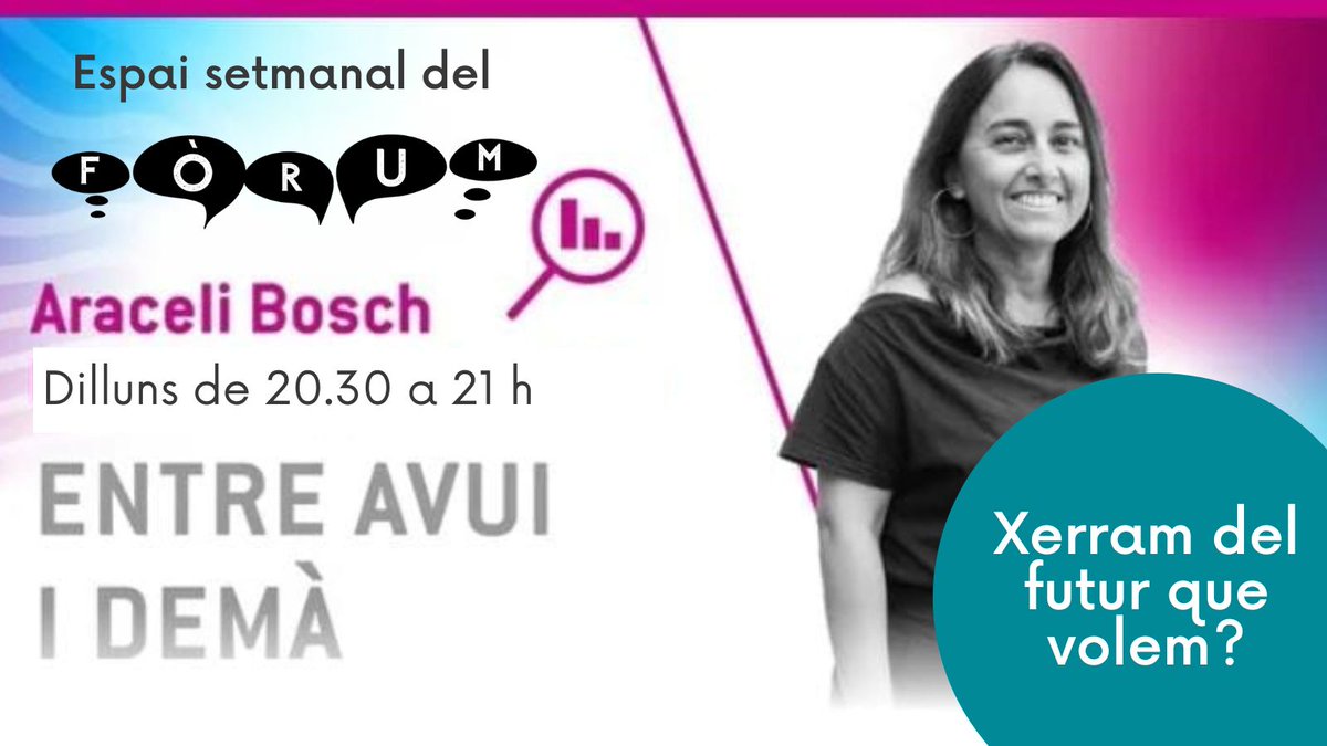 ForumSocCivil's tweet photo. 🎙️Avui a les 20.30 h sintonitza Entre avui i demà a @IB3radio amb @aracelibosch 

Tornam a xerrar del futur que volem, aquesta setmana sobre #economiablava, amb @aniolesteban @MarillesFund i @CarmenAlomar @ALCAIB_COAMBIB 

���Quines propostes tenim per la nostra mar? https://t.co/YsLXQA6LIA
