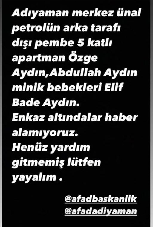 <a href="/AFADBaskanlik/">AFAD</a> <a href="/AFADAdiyaman/">AFAD Adıyaman🇹🇷</a>