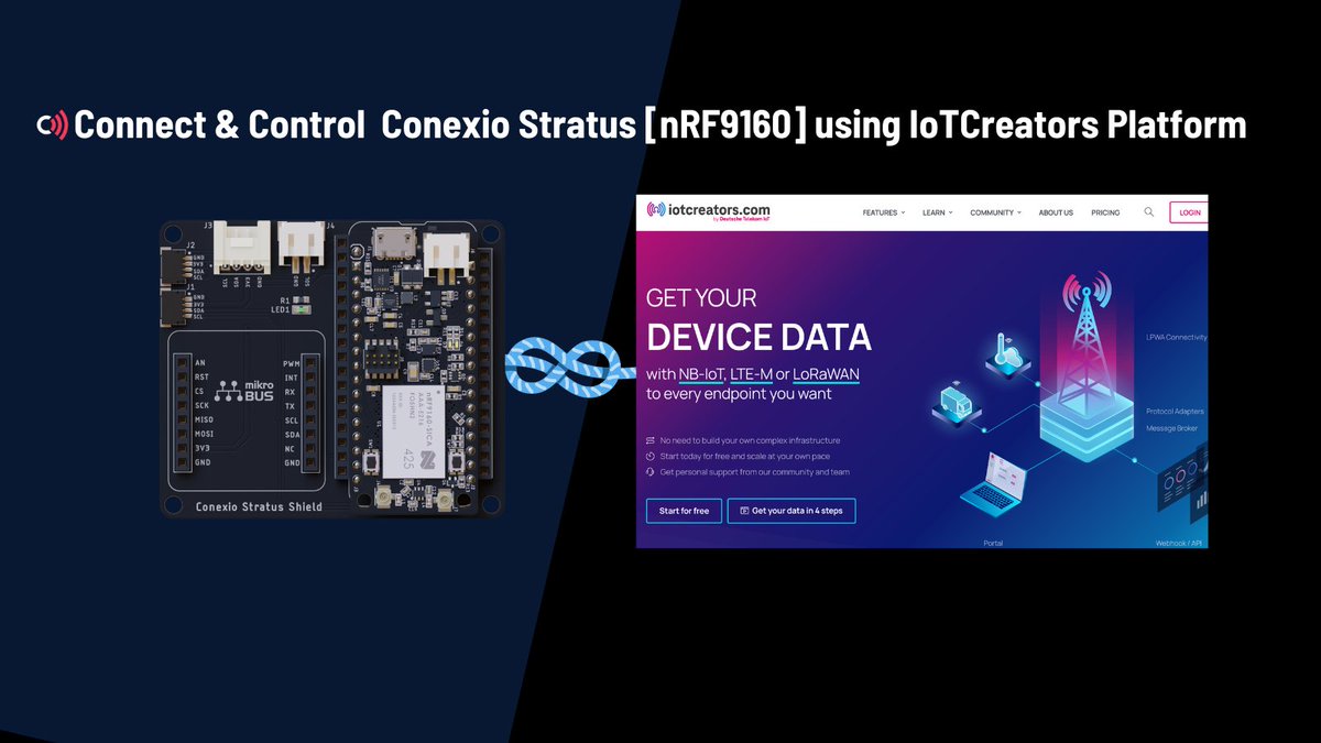 conexiotech's tweet image. Have you ever wondered how to connect and remotely control your cellular IoT device using the @iotcreators platform? Look no further. Our latest project outlines how to exactly achieve this using #nRF9160-based Stratus kit in less than 30 minutes.
👉shorturl.at/isJQ2