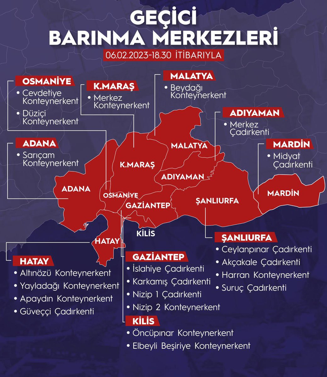 Geçici barınma merkezleriymiş paylaşabilir misiniz

#deprem