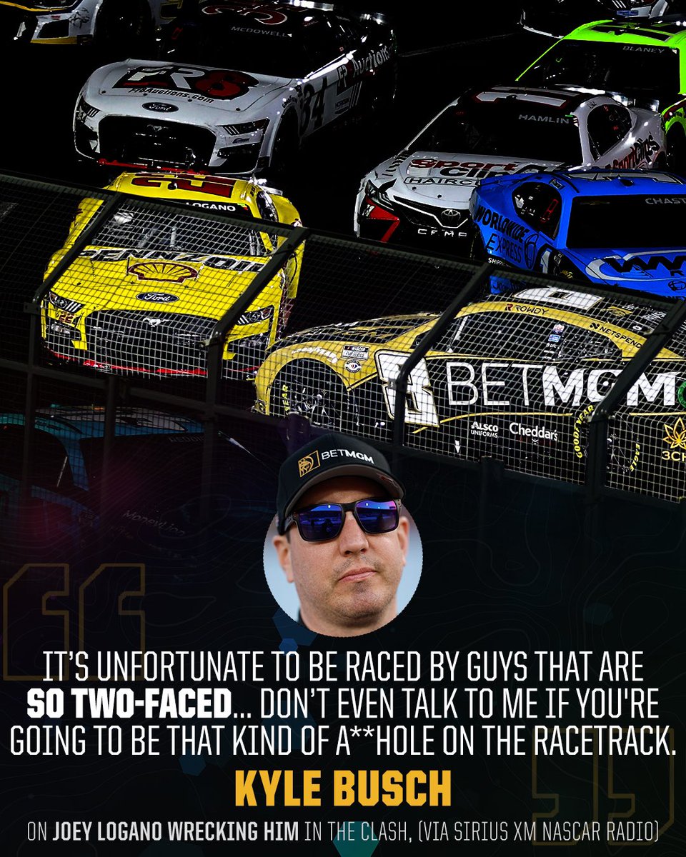 Kyle Busch and Joey Logano were in the TV booth together last night.

Then Logano wrecked Busch. #BuschLightClash #NASCAR