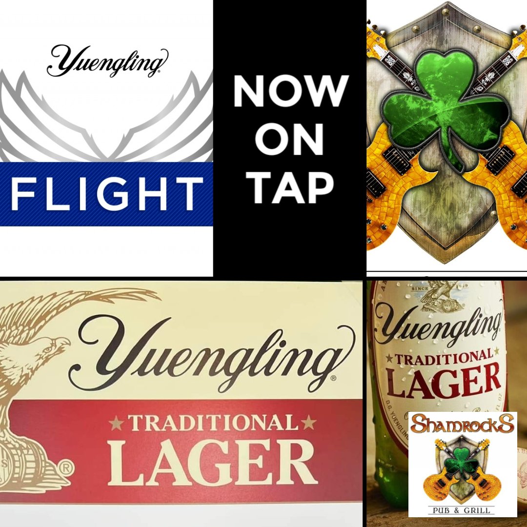 NOW ON TAP! 

Get yourself a pint or pitcher with lunch today at Shamrocks Pub n Grill! 

At 5pm we will have giveaways and the kickoff party begins!