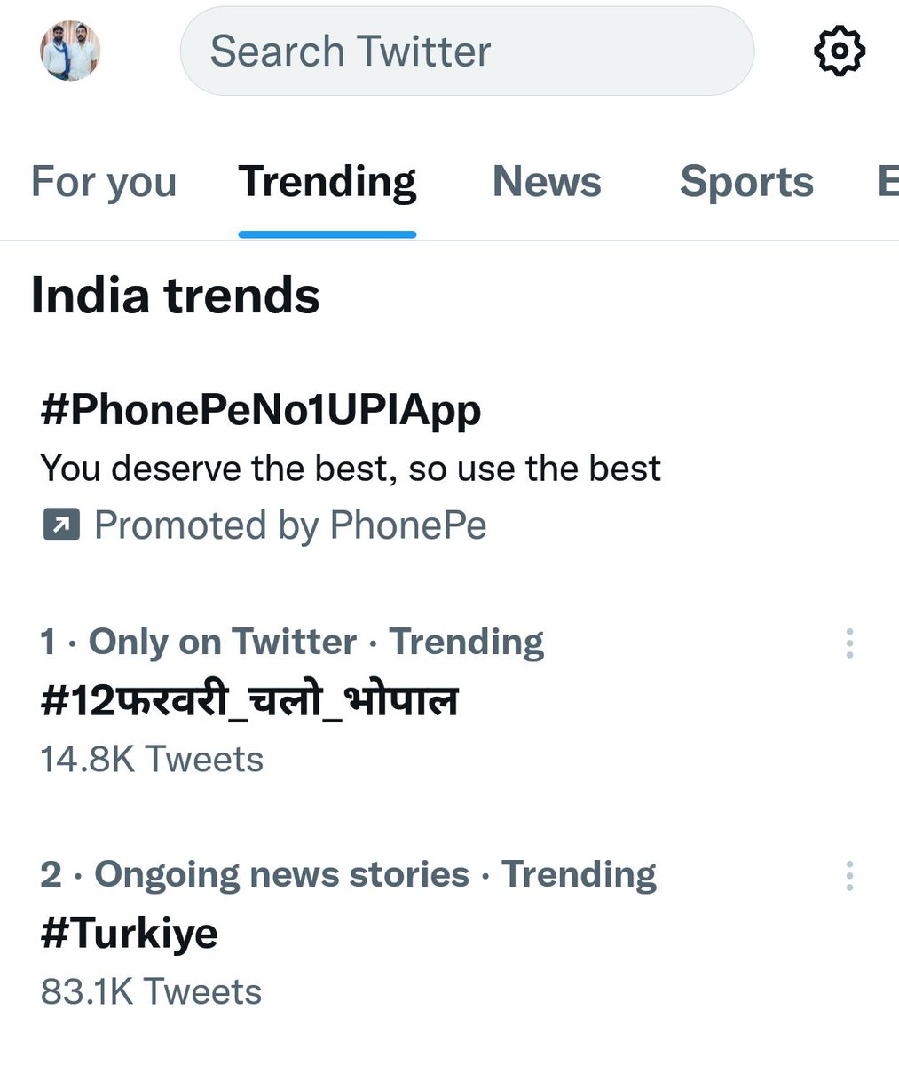 bhagwatgautamji's tweet photo. हम भारत में #Twitter_Trending में 1# नम्बर पर आ गए। #12फरवरी_चलो_भोपाल https://t.co/VqmFMUBWuk