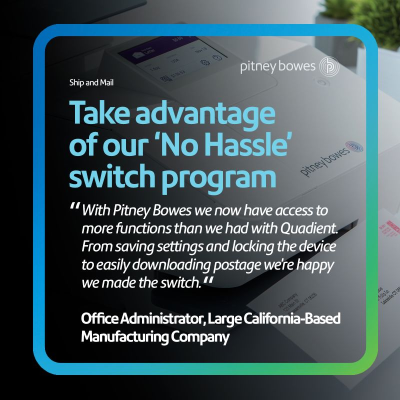PitneyBowes's tweet photo. DYK, Pitney Bowes gives you advanced, easy-to-use #mailing and #shipping solutions that Quadient® can’t match? https://t.co/KxwLod2ZYu #postagemeter #mail #postage #USPS #cloudbased #ship #mail https://t.co/Xefjtp7dnE