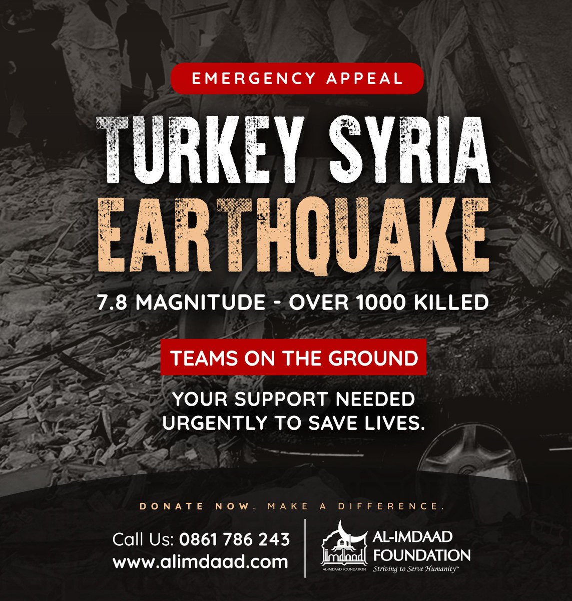 AlImdaad Foundation on Twitter "TURKEYSYRIA EARTHQUAKE APPEAL Al