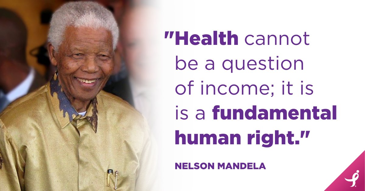 'Health cannot be a question of income; it is a fundamental human right.' - Nelson Mandela
#HealthEquityRev
 #breastcancer  #pinkribbon  #breastcancerawareness  #SusanGKomen #healthequity  #StandForHER