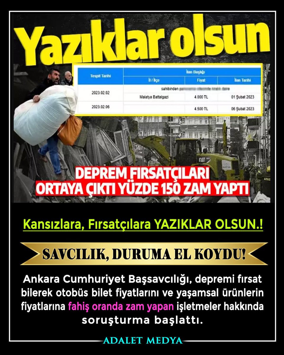 Bu nasıl vicdandır? Millet canıyla uğraşırken, cebinin derdinde olan fırsatçılara YAZIKLAR OLSUN.! 

#kahramanmaraş #malatya #hatay #deprem #sondakika