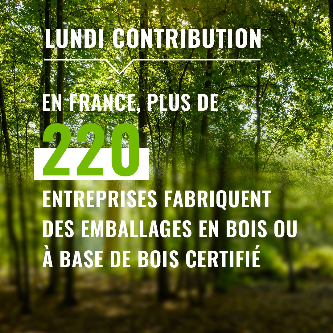 PEFCFrance's tweet photo. [#LundiContribution] En 🇫🇷, + de 220 entreprises fabriquent des #emballages en bois ou à base de bois #certifié #PEFC : elles peuvent garantir des packagings dont la matière première est issue de #forêts gérées durablement et de sources #responsables.

➡️ https://t.co/EyOaEA5aus https://t.co/8Arrt4u0RY