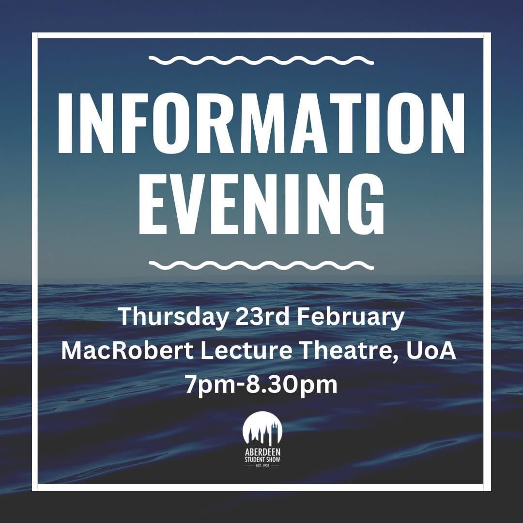 💙INFORMATION EVENING💙

📢 Calling all students! 📢

Do you enjoy singing, dancing and acting? Would you like to raise thousands of pounds for local charities? Or how about wanting to perform in Aberdeen’s largest theatre in-front of thousands of people?! 🤩

(1/3)