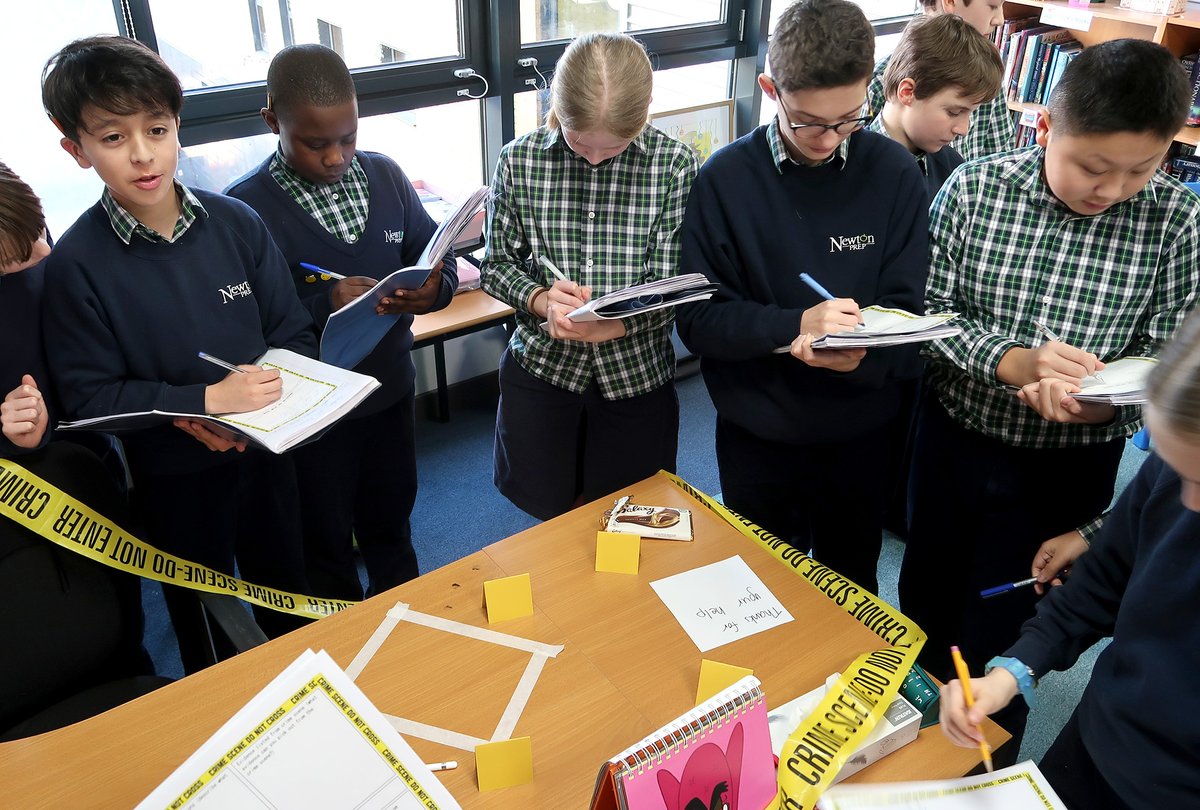 NewtonPrepSch's tweet photo. Breaking news! A crime has been committed and #NewtonYear7s have been tasked with solving the case of the missing iPad. They interviewed suspects and gathered evidence to prove that the culprit was...π΅ Who do you think? π
#NewtonEnglish #NewtonLearning https://t.co/MRWcIC6n5b