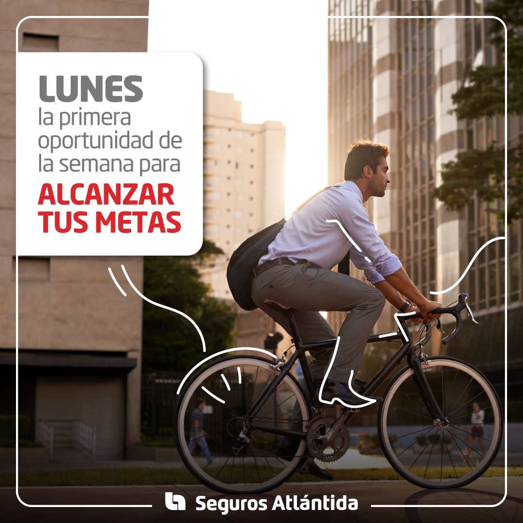 SegAtlantida's tweet photo. ¡Feliz inicio de semana!

El primer día de la semana es un buen comienzo siempre, solo tienes que dar el primer paso. 😊🚲

#SegurosAtlántida #RespaldoConfiable #AlcanzarMetas  #Bienestar https://t.co/nZcutQragp