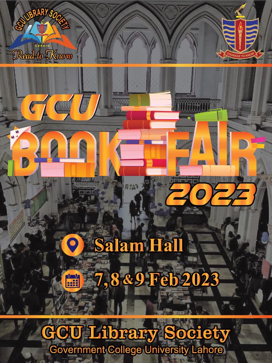 zaidia's tweet photo. GCU Library Society is all set for its 3-days Annual Book Fair 2023, I’ll be inaugurating the event tomorrow at 11 am &amp; would be visiting each stall. All are invited to avail the discounted prices at the book fair from 7th to 9th February. All kinds of books are available. https://t.co/1SHDNURqkR