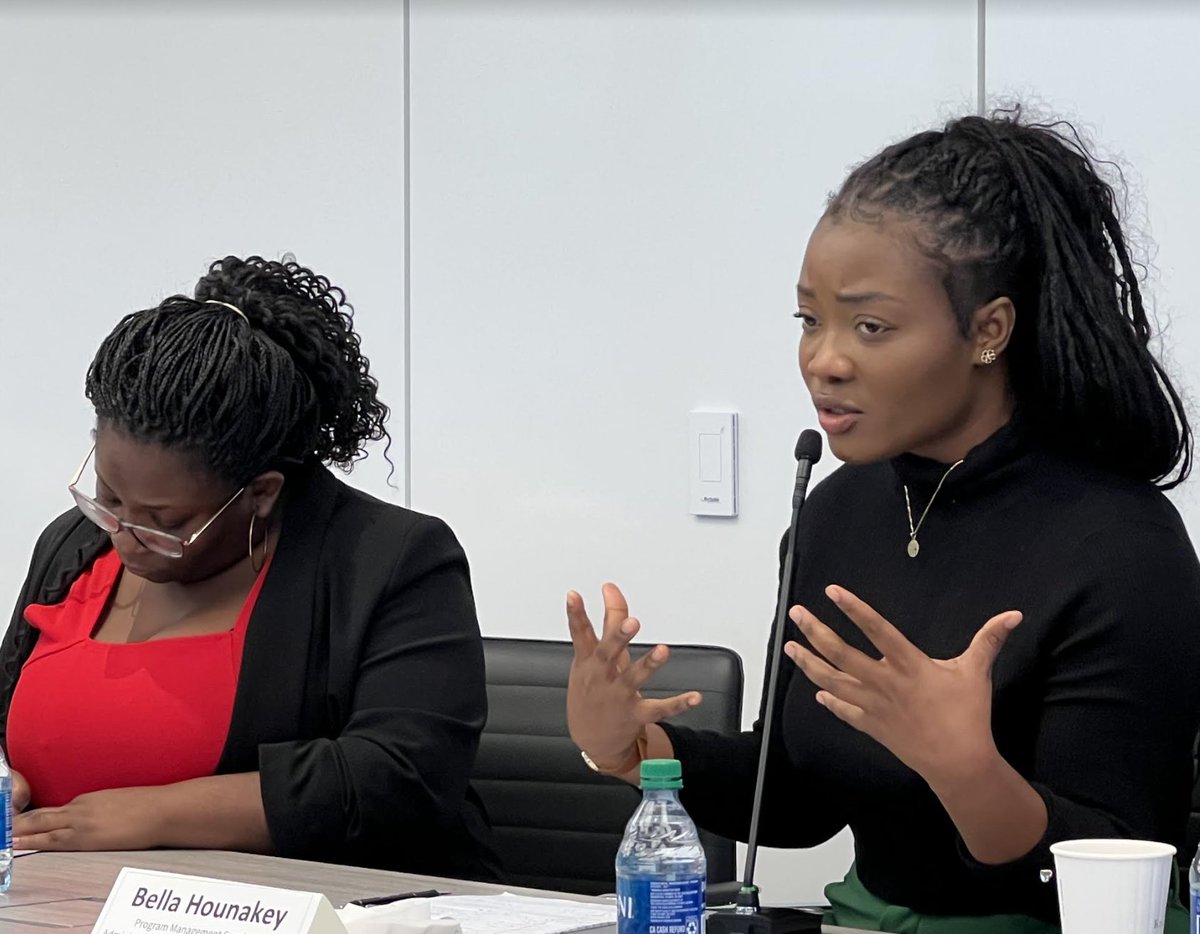 Child Forced Labor in the United States: Bella Hounakey, an expert on unaccompanied children &amp; refugee minors in foster care, spoke powerfully at the #forcedlabor panel. She called for high quality resources to address complex trauma for children. "You must address the trauma."