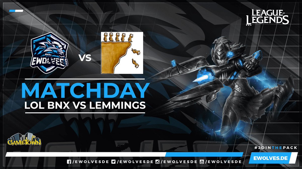 [#LeagueOfLegends]

Zweiter Spieltag für unser Bnx Team und nach dem Unentschieden letzte Woche soll heute ein Sieg her 🔥

⚔️ <a href="/PrimeLeague/">Die Techniker Prime League</a> Div. 5.35
🕖 19:00 Uhr
🆚️ #Lemmings
🔴 twitch.tv/ewolvesde
🎙 @N1L0_X 

Einschalten und supporten 💙
#JoinThePack🐺