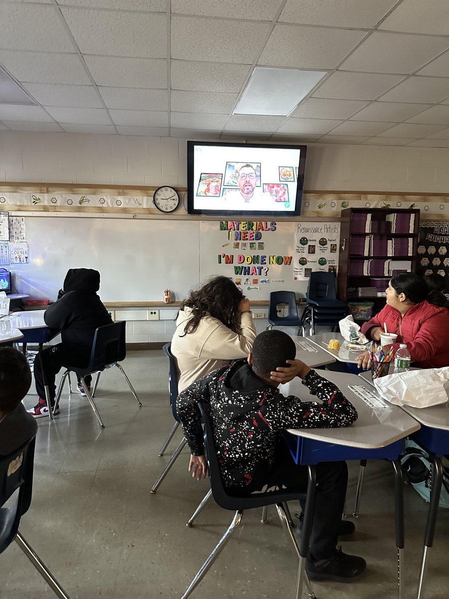 rfreers's tweet photo. Ms Farran’s 5th graders are learning about fractions from a chef who uses fractions daily. ⁦@kckschools⁩ ⁦@KCKDiplomaPlus⁩ https://t.co/5tMoyBCa26