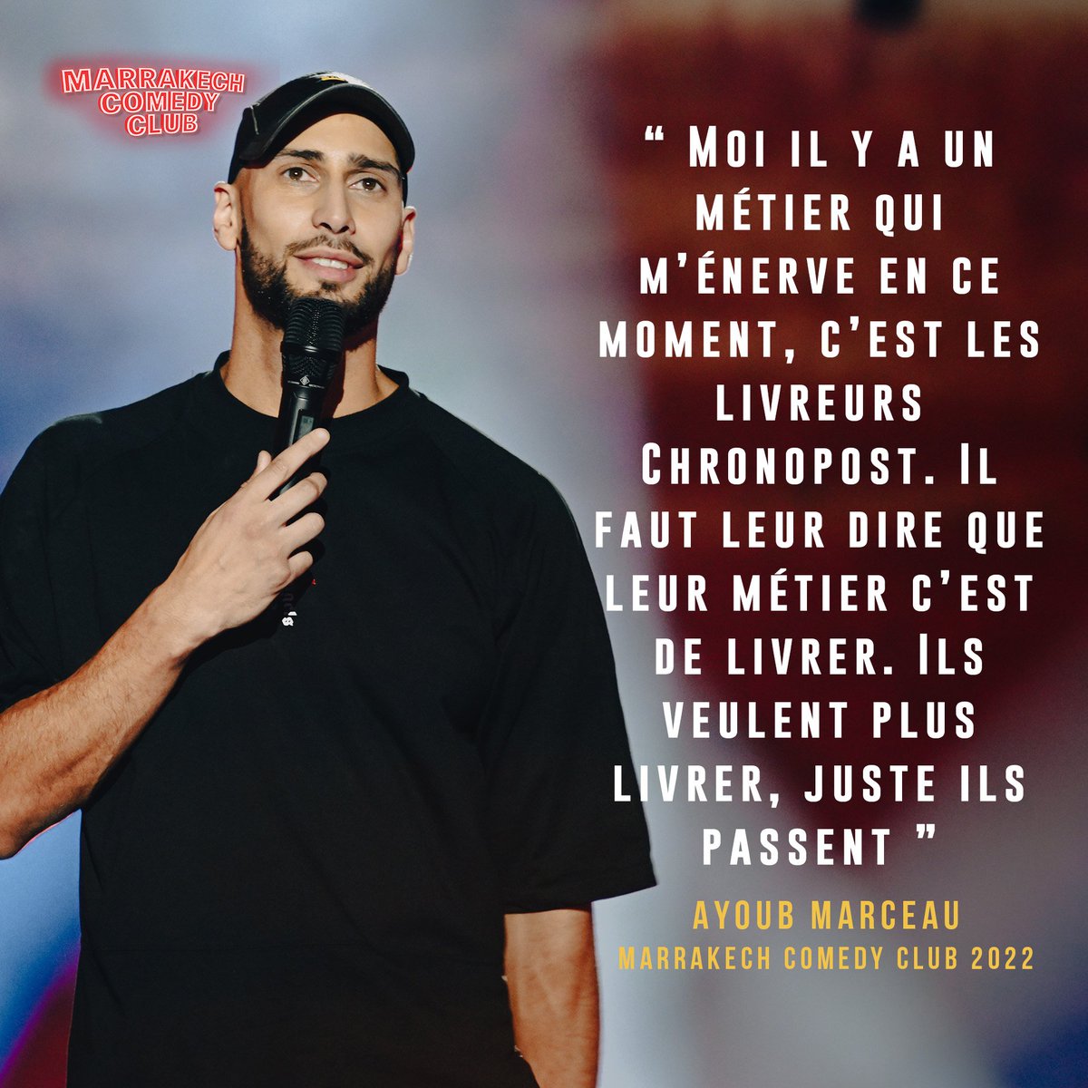 Tout le monde connait cette situation 😂. Merci Ayoub Marceau !

Extrait du Marrakech Comedy Club, l'autre soirée phare du festival qui a eu lieu quelques jours avant le gala !