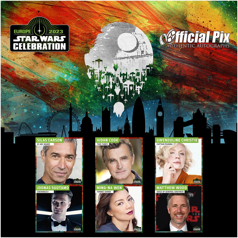 officialpix's tweet photo. We're happy to announce our next wave of guests for the #OfficialPix Autograph Hall at
@SW_Celebration
Europe 2023. Joining us in London will be: #SilasCarson #GwendolineChristie #AidanCook #JoonasSuotamo #MingNaWen & #MatthewWood More guest announcements coming soon! https://t.co/gETK1jATb9