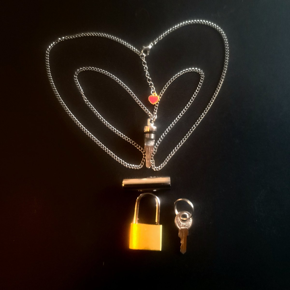 LockedinL's tweet photo. Most of the Secret Chastity Key Necklaces are for the "Magic Lock" style "barrel" Lock Key. 
These are two Padlock style Secret Key Necklaces for Valentine's Day presents. The Knurled  Secret Key and the 9mm Cylinder Secret 
https://t.co/QLhs35gvC9 https://t.co/cGWyXSaS8k