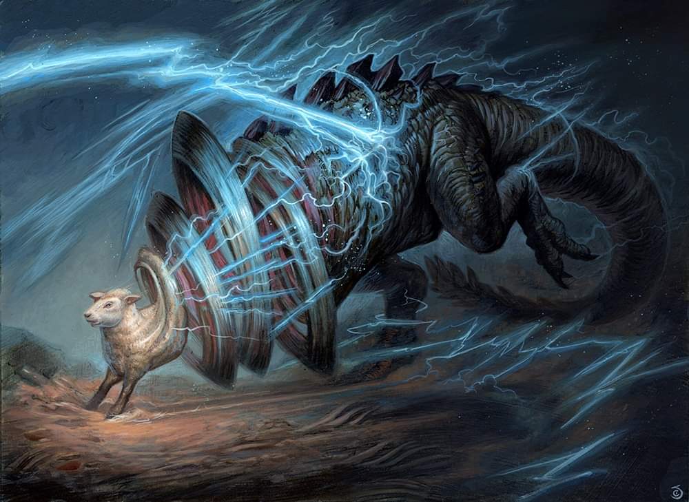 chrisseamanart's tweet photo. The last quarter of 2022 was super busy and missed a bunch of card releases from #MTG this one is Ovanize from Dominaria United. 
🐑 'Tis better to count sheep then monsters while trying to catch some zzzs. #fantasys #spell #bluemana https://t.co/2YkWzRksp0