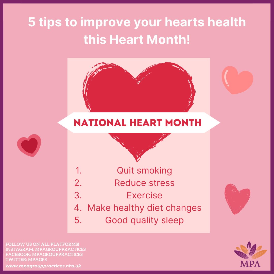 National Heart Month 2023!

This National Heart Month, MPA Group Practices would like to stress the importance of heart health and support patients with some simple lifestyle changes to help the health of our hearts. 

Visit our Facebook for more:
tinyurl.com/ywv6cpsc