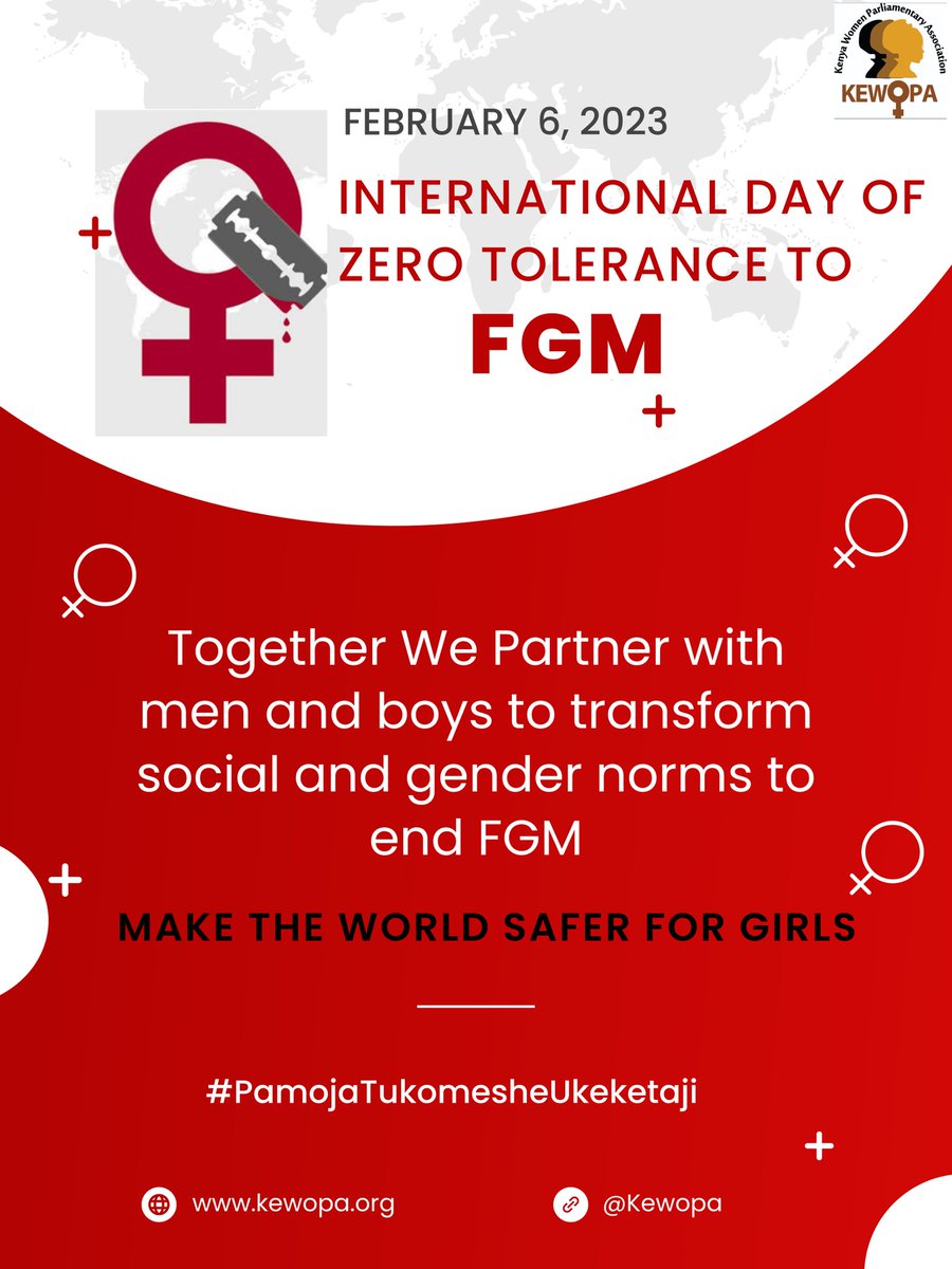 We are anticipating a society in which women and girls will not face prejudice because #FGM has not been performed on them. We anticipate a world where females are safer. #PamojaTukomesheUkeketaji