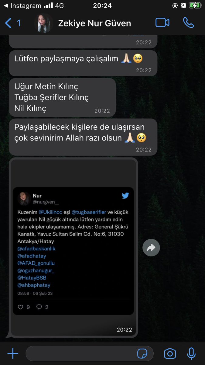 Arkadaşımın 1.5 yaşındaki kuzeni göçük altındadır lütfen paylaşalım destek verelim....
<a href="/AFADBaskanlik/">AFAD</a> 
<a href="/bpthaber/">BPT</a> 
@ahbapacil 
<a href="/EmniyetGM/">Türk Polis Teşkilatı</a> 
<a href="/OguzhanUgur/">Oğuzhan Uğur</a>