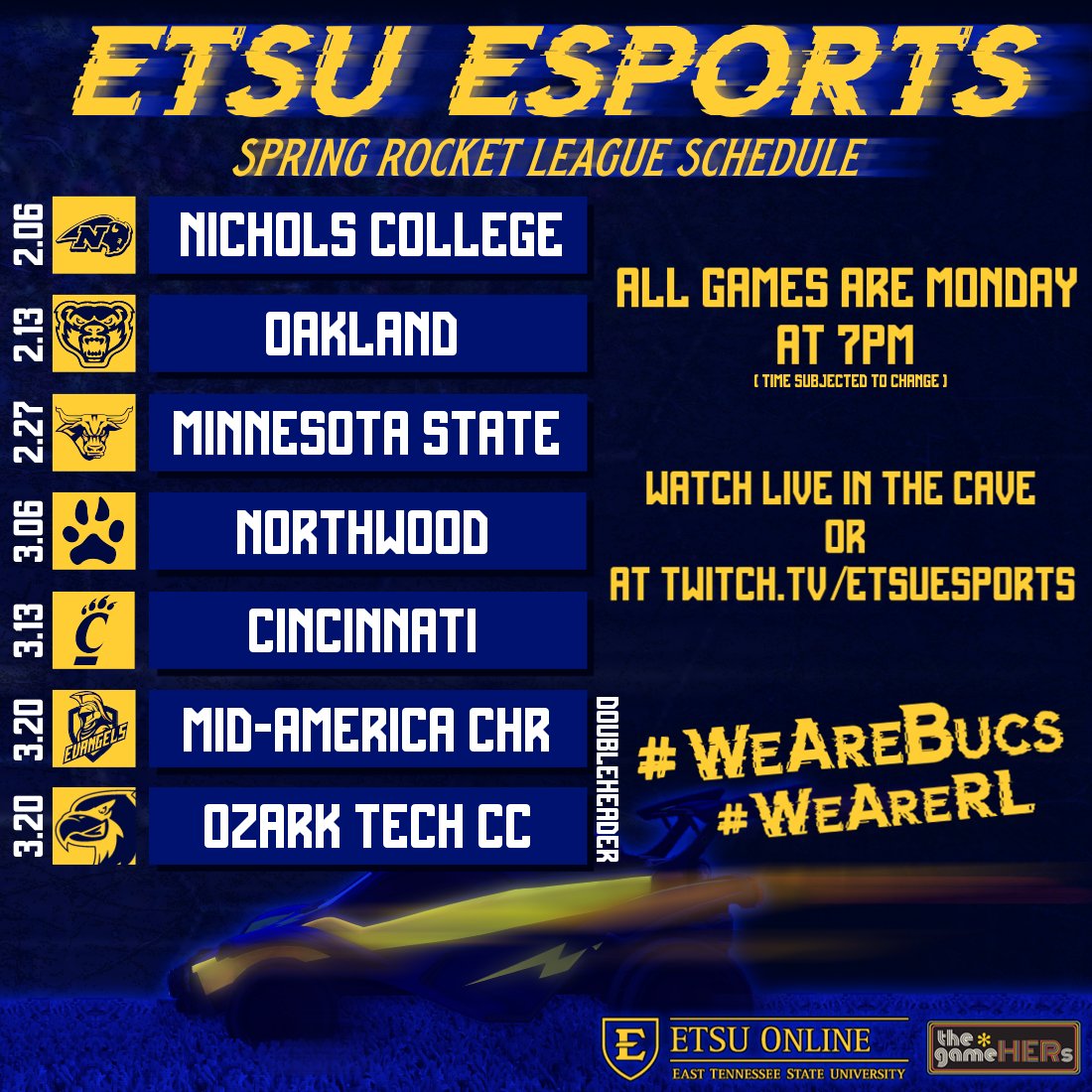 Barstool Bucs on Twitter "RT etsuesports 🚨Spring 2023 Schedules🚨