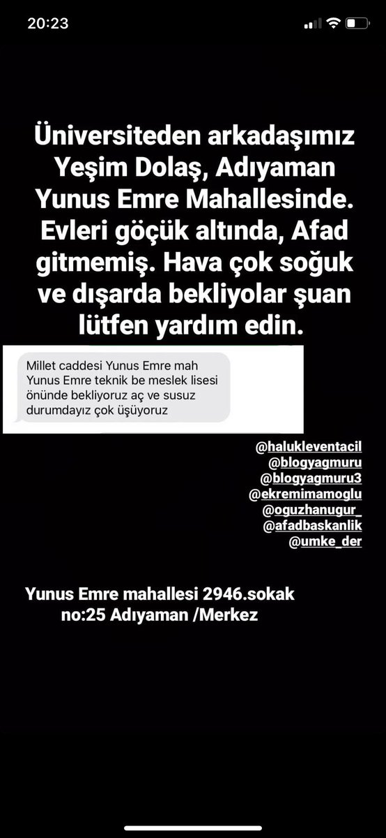 senemmkrky's tweet photo. @haluklevent @ahbap_istanbul @DepremDairesi @OguzhanUgur 
#deprem #adıyamanafad https://t.co/mTi1tHvFWP