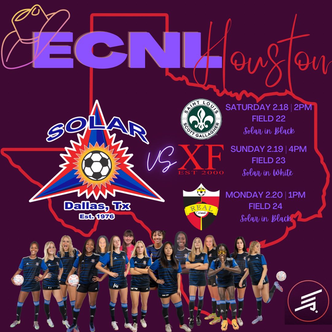 🚀<a href="/ECNLgirls/">ECNL Girls</a> Houston is approaching🚀
📢 College Coaches - we have some hard working and talented ‘25s and ‘26s that hope to see you ALL on our sidelines. 

<a href="/ImYouthSoccer/">ECNL/GA/Recruiting/College Soccer</a> <a href="/ImCollegeSoccer/">College Soccer Truth ™</a> <a href="/TopDrawerSoccer/">TopDrawerSoccer</a> <a href="/PrepSoccer/">Prep Soccer ⚽️</a> <a href="/TheSoccerWire/">SoccerWire</a> @solar_soccer