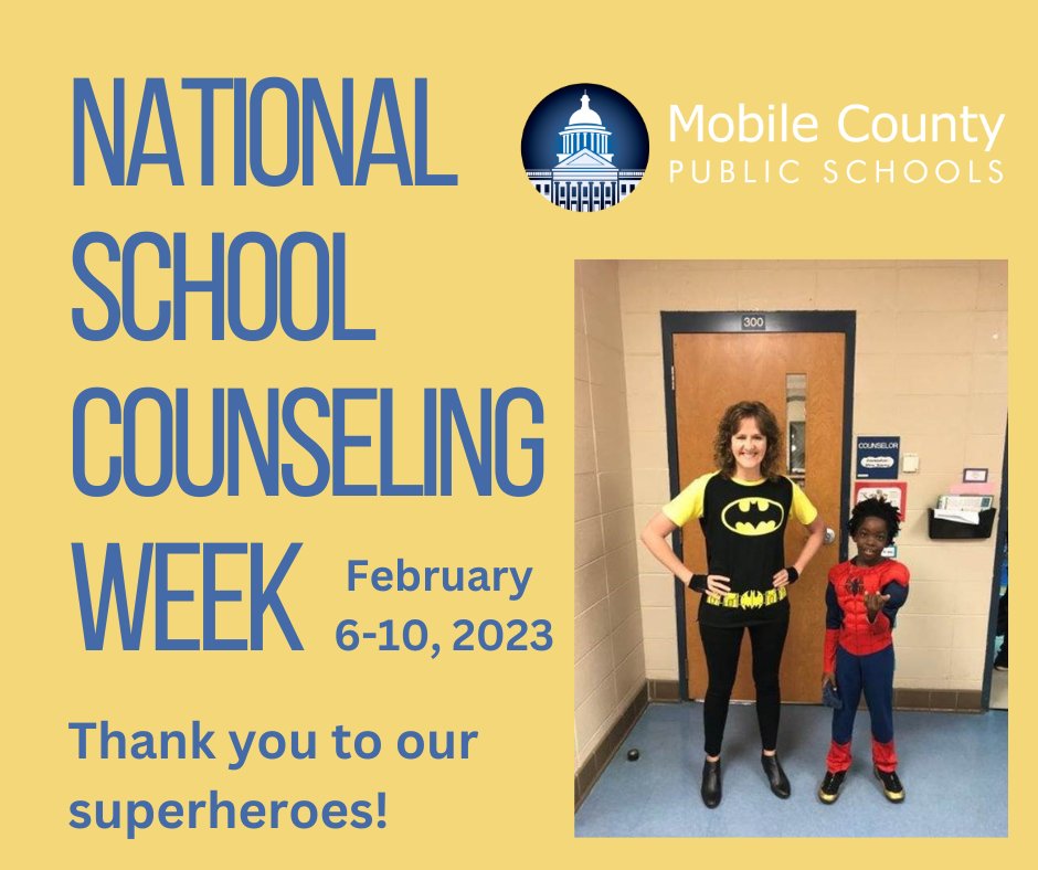 MobilePublicSch's tweet photo. This is National School Counseling Week. We're so thankful for all of our wonderful counselors, who provide much-needed support and guidance for our students and teachers. #BeEXTRAordinary #LearningLeading https://t.co/CM5xlDzfop