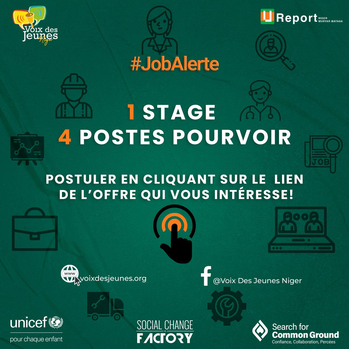 _voixdesjeunes's tweet photo. #JobAlerte 

Hey Colibris,
Opportunités de stage et d'emplois au Niger sur votre nouvelle plateforme Voix des Jeunes qui n'attendent que vous 😉

Pour postuler, cliquez ici 👉🏾 https://t.co/x9bJycBjL8

#jeunessecolibri #vdjniger #soyonssolution #Job https://t.co/blyMBmWzL2