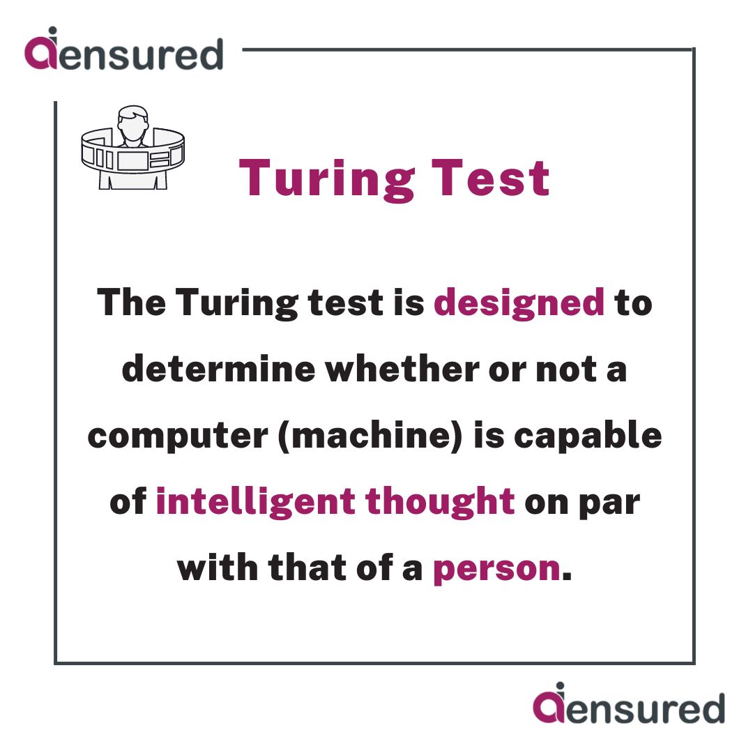AiEnsured's tweet photo. Alan Turing created the Turing test in 1950. It was first called the imitation game. It is a way to see if a machine can act intelligently in a way that is the same as or indistinguishable from a human. https://t.co/wKUa1JhpNE