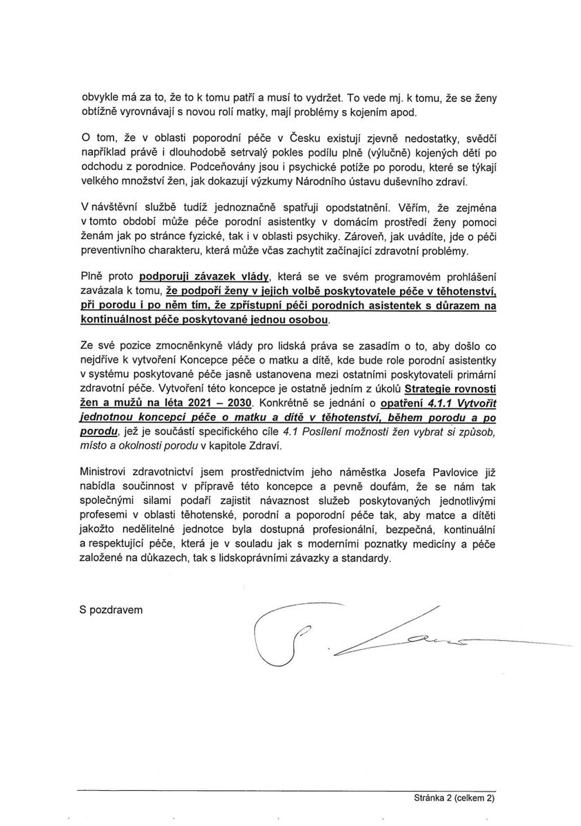 laurencikova_k's tweet image. Porodní asistentky mají v péči o těhotné nezastupitelné místo. Plně podporuji programový závazek vlády k podpoře žen v jejich volbě poskytovatele péče v těhotenství zpřístupněním jejich služeb.