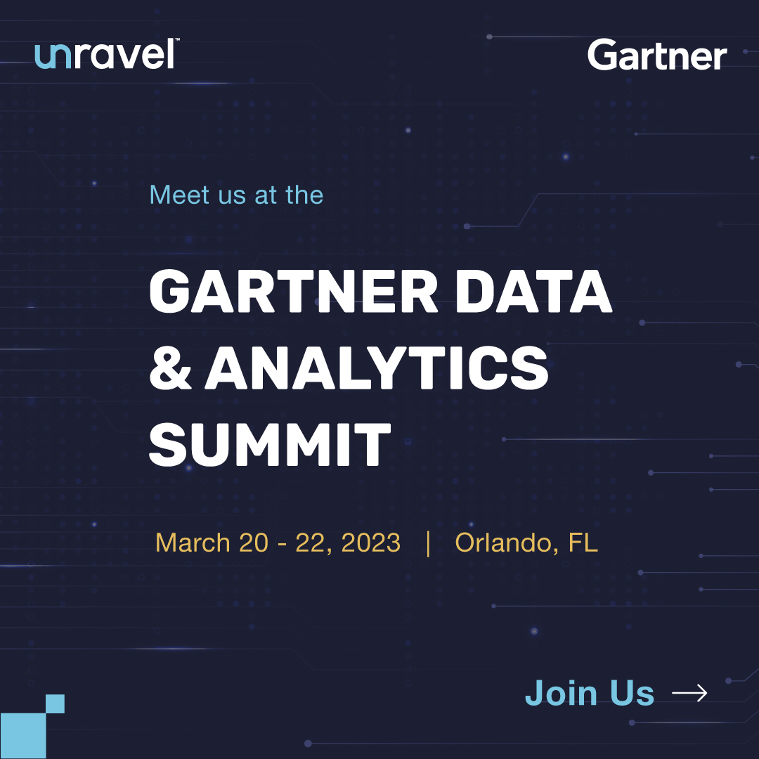 unraveldata's tweet photo. Meet us at the worldโs most important gathering of data and analytics leaders on 20th March 2023 in Orlando, FL.
Register to attend - https://t.co/unLO0XhbEO
@Gartner_inc @MatthewLuhn @DarylPlummer #gartnerevent #events #technology #data #datasummit #topevents #unraveldata https://t.co/LfWwETtte7