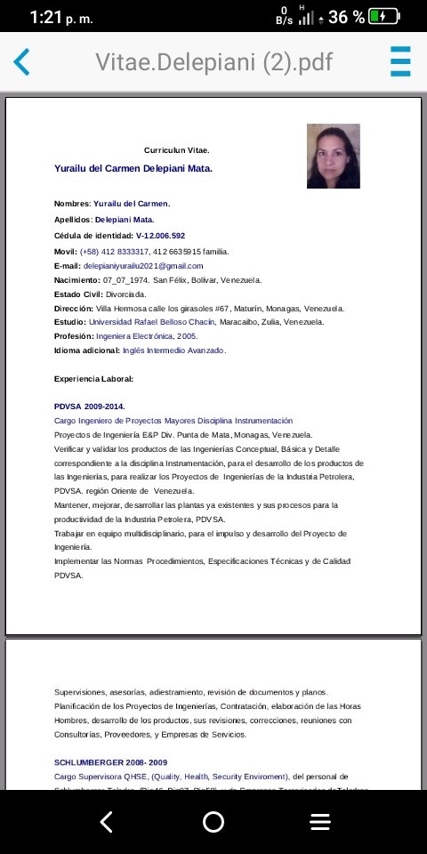 YurailuM's tweet photo. @PDVSA @TellecheaRuiz Solicito su ayuda por empleo tengo tiempo desempleada situación país, bloqueo, pandemia y  situaciones que está ya pasado el país por los conflictos del saboteo y bloqueo. Por favor adjunto mi CV. Gracias
Ing Yurailu Delepiani Mata V12006592, Maturín Monagas https://t.co/Vy86S4Txm4