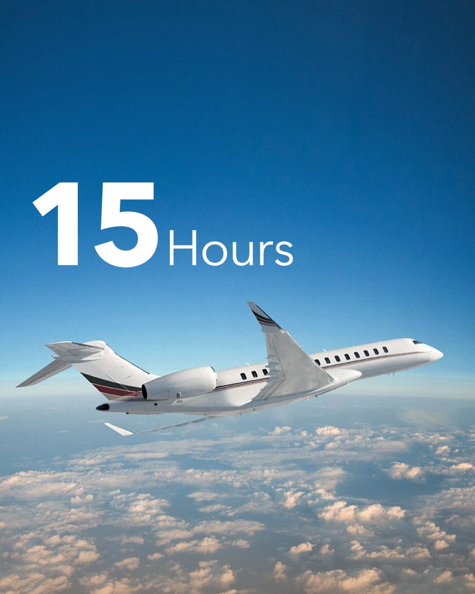 Bombardier's tweet photo. Congratulations to @NetJets on their longest ever flight from Switzerland to Hawaii on the industry flagship #Global7500. Setting the bar higher every time! https://t.co/CwjLZUaC2p