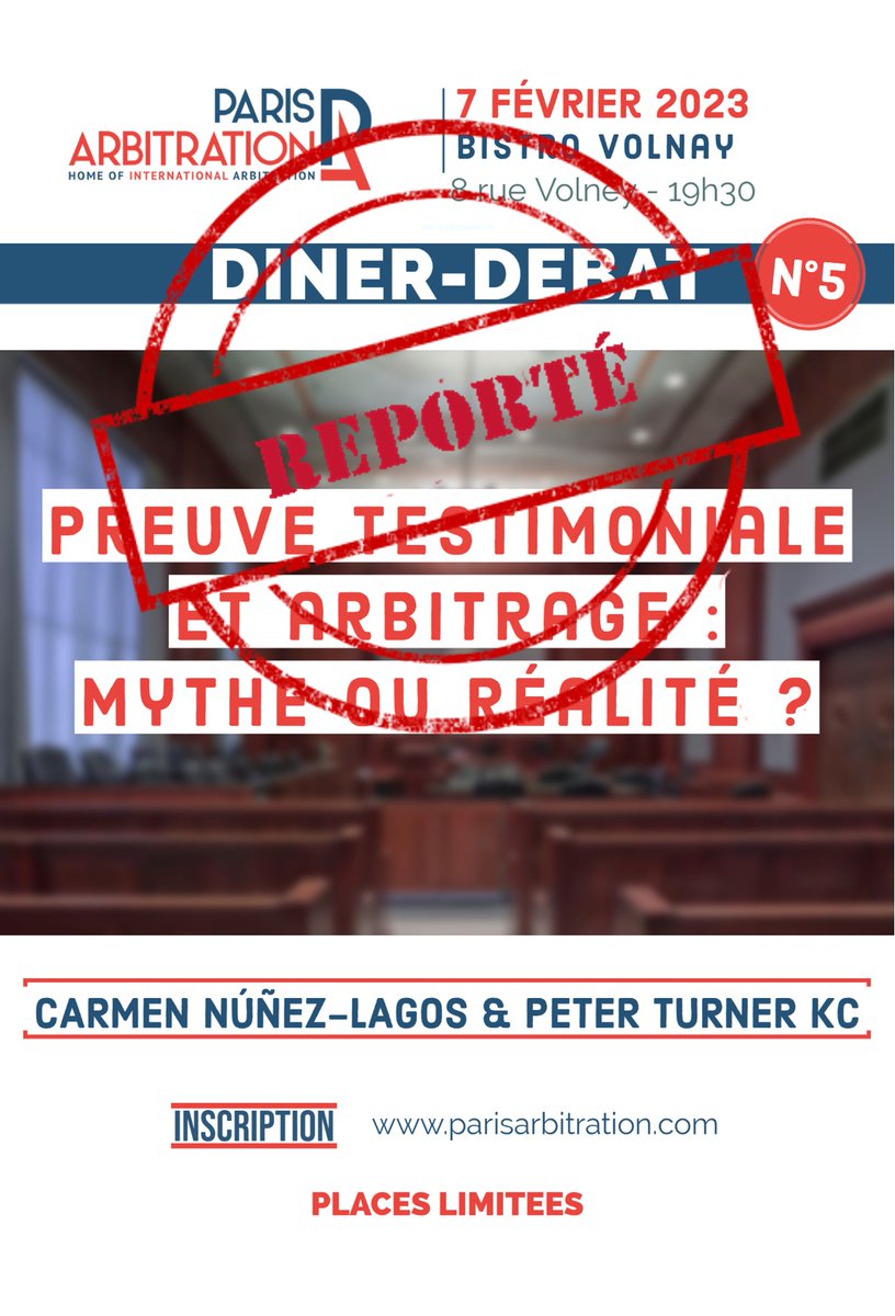 🚨 [REPORT DINER DEBAT N°5]🚨

En raison de circonstances indépendantes de notre volonté, notamment de la grève de demain, nous somme contraints de reporter le dîner-débat prévu initialement demain.

Nous vous prions de nous excuser pour la gêne occasionnée.