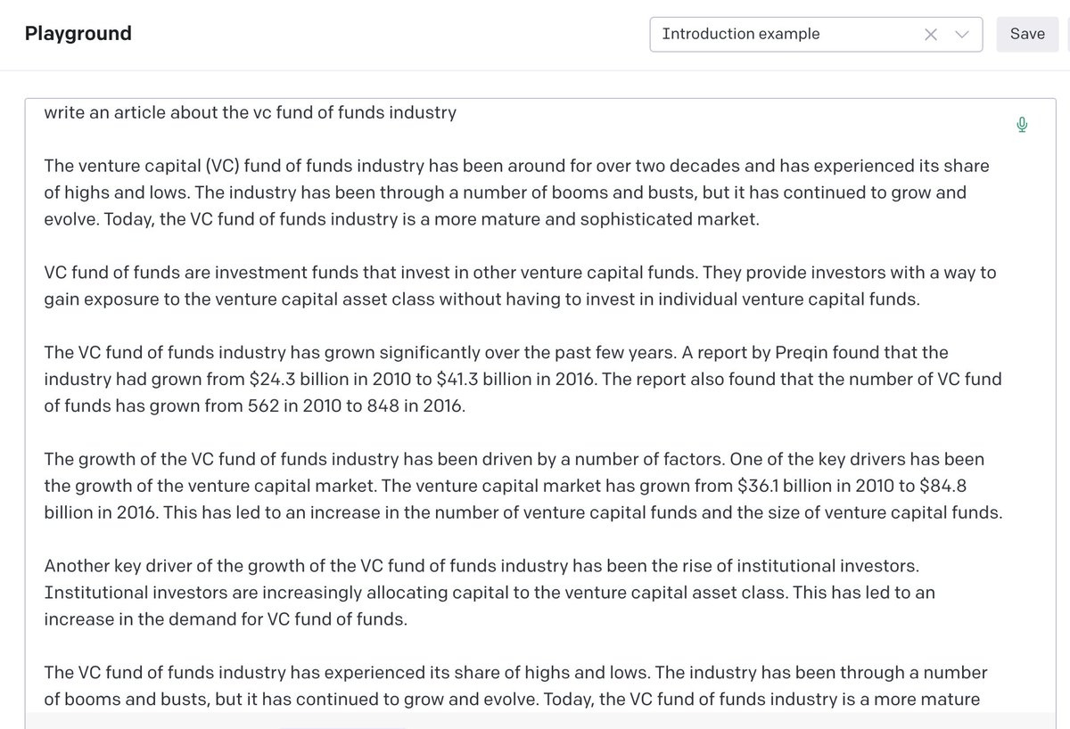 celiadaya1's tweet photo. GPT is replacing the jobs that are fact-based only without judgment and decision-making... 

This is a brief test answered within 5 seconds when I requested a small article on the "Fund of funds industry"😅 https://t.co/cF7wHnyRfu