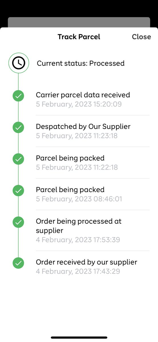 Abs86410's tweet photo. @VeryHelpers placed an order on the 4th, dispatched yesterday &amp; got this in my app for a parcel due today.. no other tracking available… I need some idea of who you use as I’m at a bit of a dead end trying to find when this is actually due. https://t.co/qNRETbn042