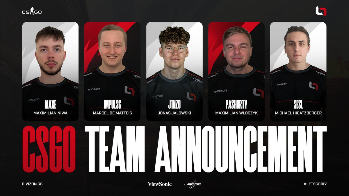 DIVIZON (@divizongg) on Twitter photo New season, new chapter, new goals ๐
Today we are proud to present our #CSGO Team, which will play under our flag in the upcoming season!
Welcome Boys ๐
๐ฉ๐ช<a href="/maxecsgo/">maxe</a>
๐ฉ๐ช<a href="/impulsG_CS/">Marcel De Matteis</a>
๐ฉ๐ช<a href="/j1NZOcs/">j1NZO</a>
๐ฉ๐ช<a href="/Pashortycs/">Pashorty</a>
๐ฆ๐น<a href="/sesL_cs/">sesL</a>
Read more here โก bit.ly/3I2cC5Y
#LETSGODIV New season, new chapter, new goals ๐
Today we are proud to present our #CSGO Team, which will play under our flag in the upcoming season!
Welcome Boys ๐
๐ฉ๐ช<a href="/maxecsgo/">maxe</a>
๐ฉ๐ช<a href="/impulsG_CS/">Marcel De Matteis</a>
๐ฉ๐ช<a href="/j1NZOcs/">j1NZO</a>
๐ฉ๐ช<a href="/Pashortycs/">Pashorty</a>
๐ฆ๐น<a href="/sesL_cs/">sesL</a>
Read more here โก bit.ly/3I2cC5Y
#LETSGODIV