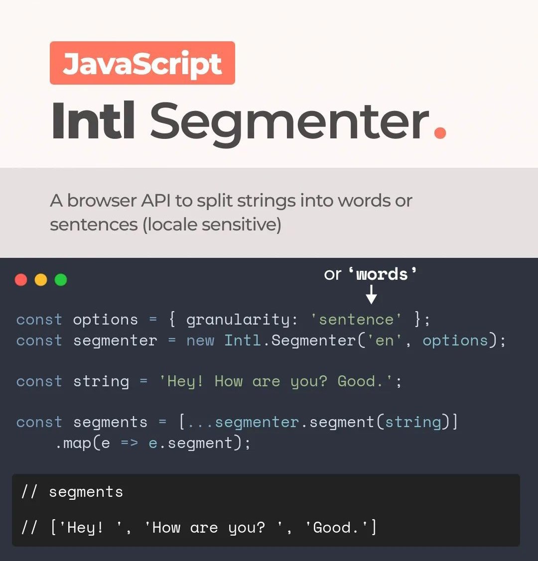 MSalmanSalar's tweet photo. JavaScript intl segmenter.
#developer #development #coding #programming #java #coding #laptop #computer #internet #website #webdevelopment #windows #google #programmer #linux #jobs #computetscience https://t.co/8HfLgA4u92