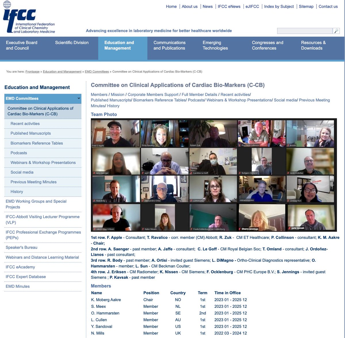 IFCC Cardiac Bio-Markers Committee (C-CB) tweet media