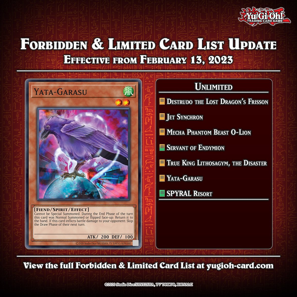 YuGiOh_TCG_BR's tweet photo. ⚠️ Atenção, Duelistas! ⚠️

A Lista de Proibidos e Limitados de #YuGiOhTCG foi atualizada! As alterações entrarão em vigor a partir de 13 de fevereiro.

A lista completa está disponível em: https://t.co/icuHpJRuqR 

#YuGiOh https://t.co/fZqoATMF6S