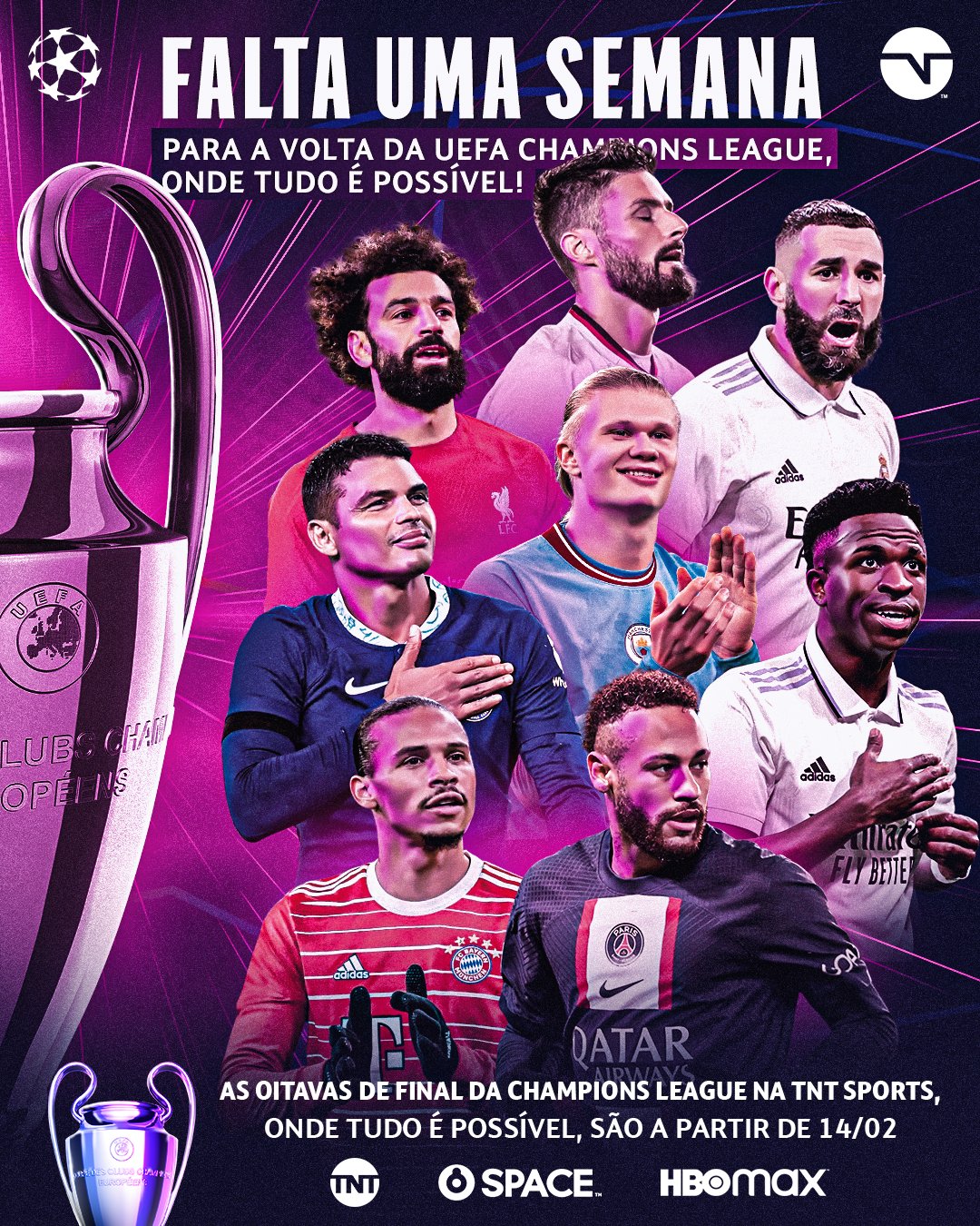 TNT Sports Brasil - HOJE TEM MAIS UEFA Champions League! Vem com a gente  que essa quarta de Liga PROMETE! . E você assiste tudo AO VIVO aqui:   #CasaDaChampions