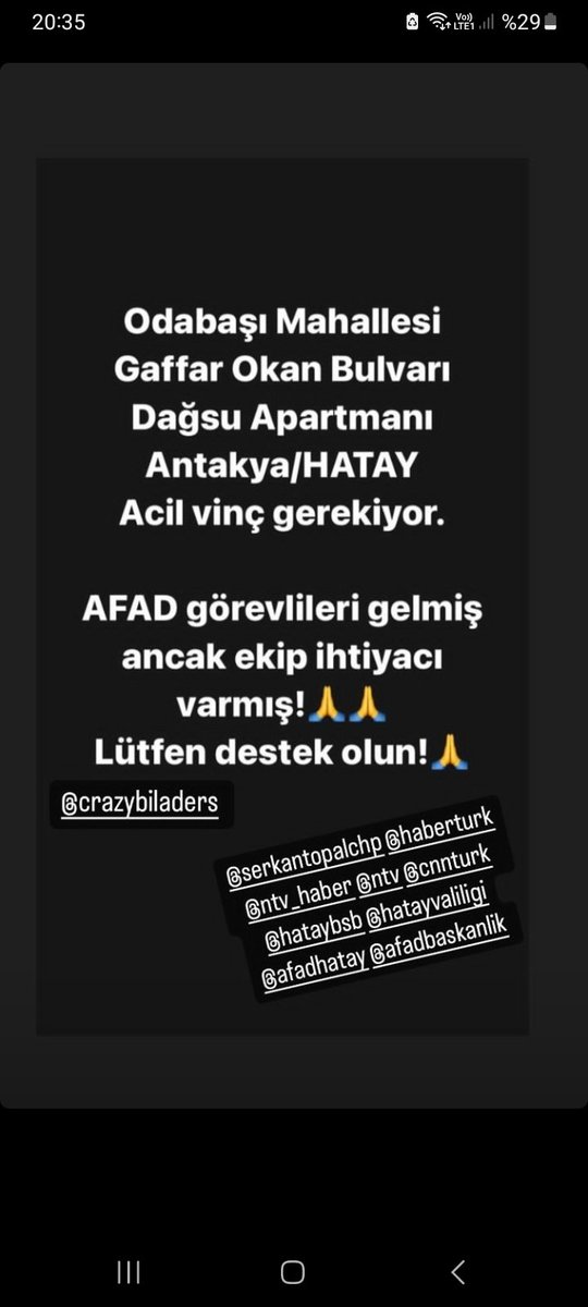 yk58468513's tweet photo. @AFADHatay @HatayValiligi @OguzhanUgur @BabalaTv @HatayBSB https://t.co/gImGFnsIFz