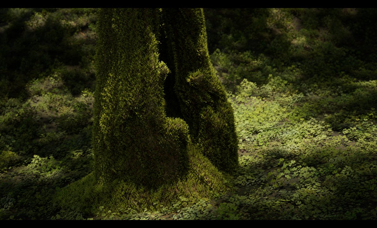 #UnrealEngine5  is really nuts when you combine #polygonflow #graphn  capabilities with it. This is just less than 5 mins of work. All that you see is Cards from the tool Alpha cut &amp; plugged into the Moss Scatter. that's it. check this tool out for free at polygonflow.io