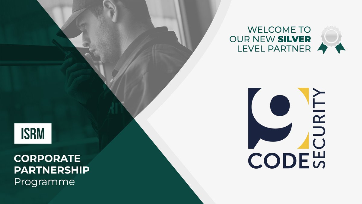 theISRM's tweet image. We are proud to partner with @code9security, a company committed to protecting what matters!

#theISRM #Code9Security #protectingwhatmatters #partnership #riskmanagement